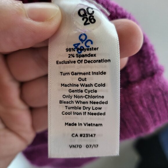 T by Talbots Womens Purple Fleece Full Zip Jacket Size Medium Activewear Outdoor - Picture 8 of 10